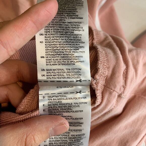 Adidas Sweatshirt Womens L Large Pink Trefoil Logo 3 Stripes Sleeve Waist Pull - Picture 12 of 15